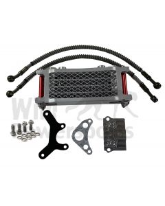Red/Silver Piranha Complete Oil Cooler Kit & Mount for Honda Crf50 Xr50 Atc70 and clones