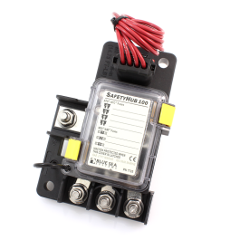 Blue Sea Systems Safety Hub 100 Fuse Block - 7 Circuit Marine Fuse Panel With MIDI/AMI & ATO/ATC Fuses