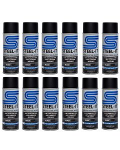 STEEL-IT BLACK Polyurethane 12oz Spray Can (12 Pack)