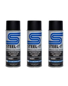 STEEL-IT BLACK Polyurethane 12oz Spray Can (3 Pack)