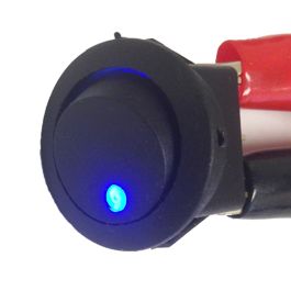 Round Rocker Switch 12V with Blue LED