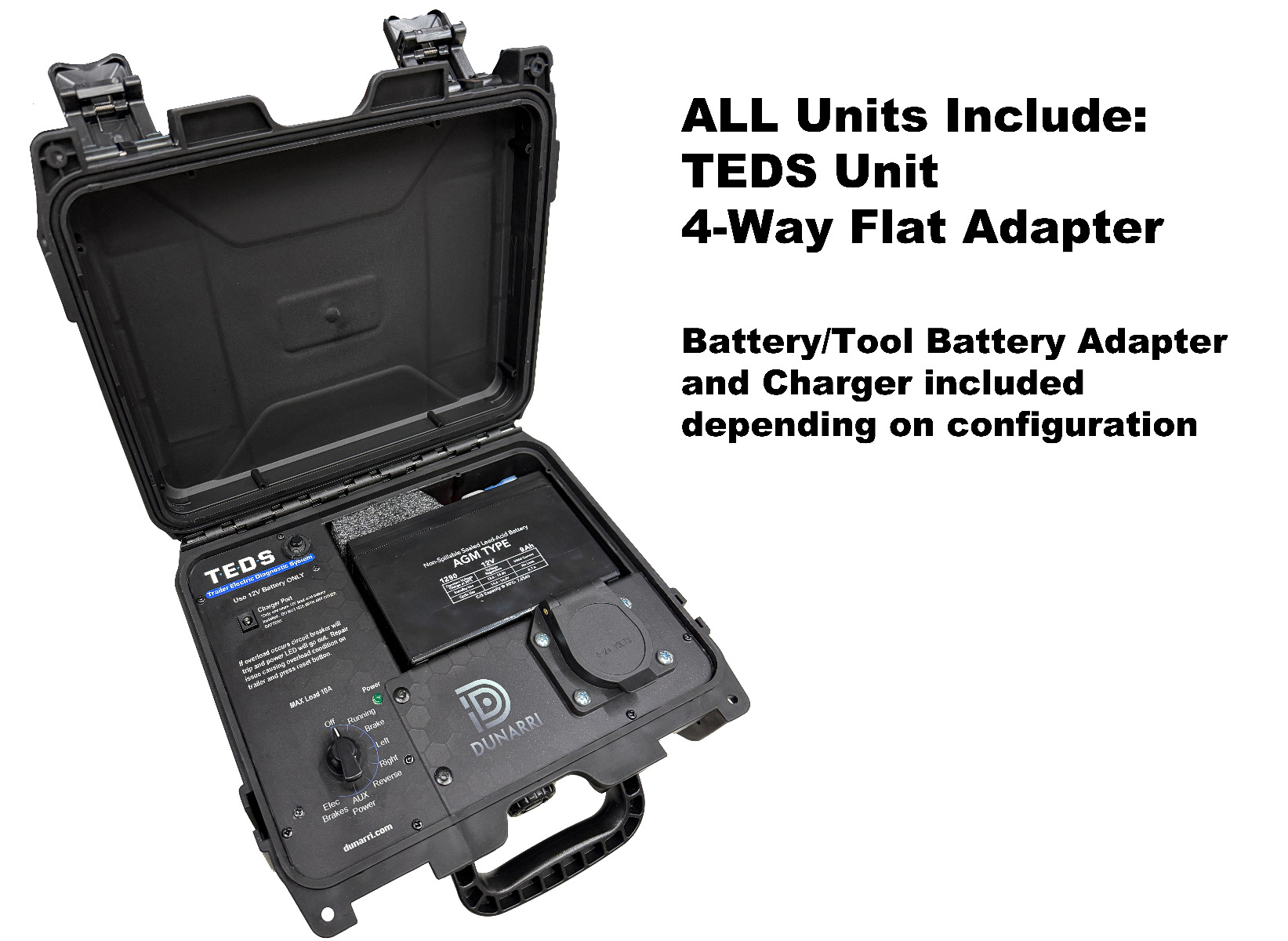 TEDS trailer electrical system tester for diagnosing trailer lights, wiring, and brake circuits