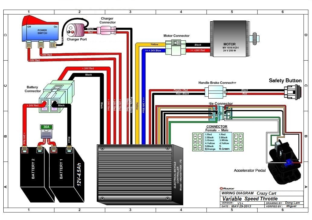Razor Electric Scooter Wiring Diagram from wildscooterparts.com