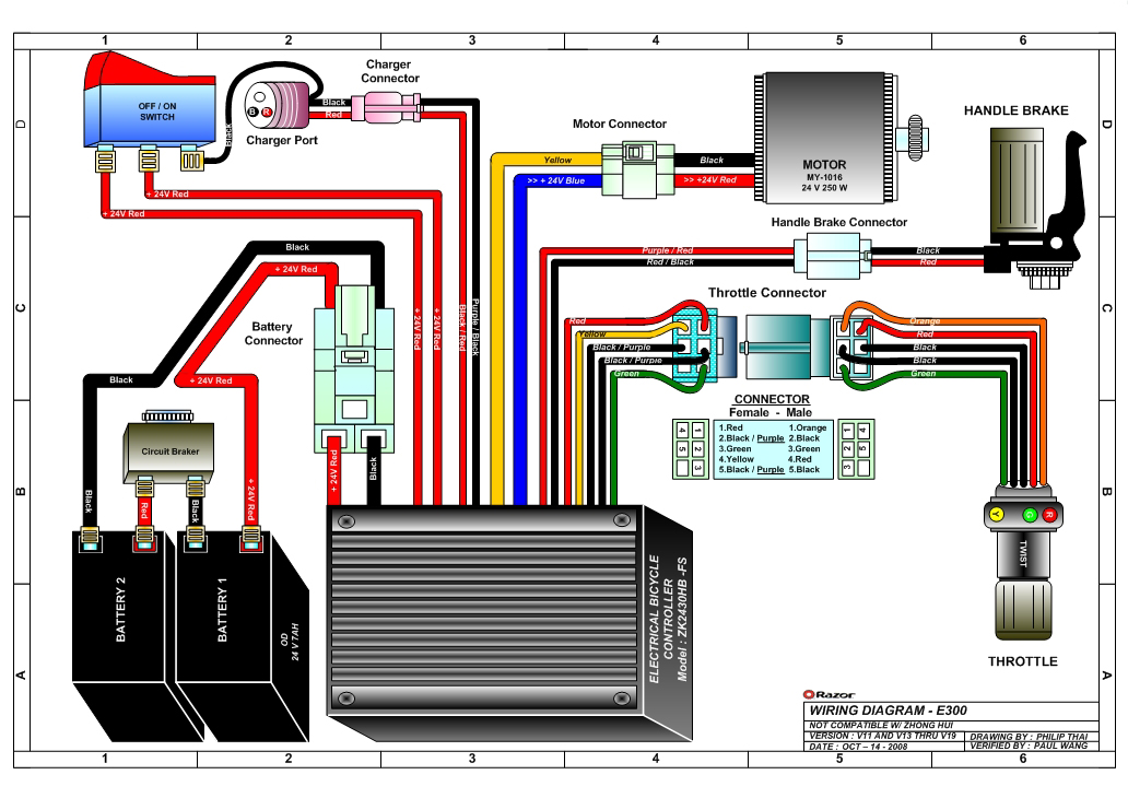 Hoverboard Wiring Diagram from wildscooterparts.com